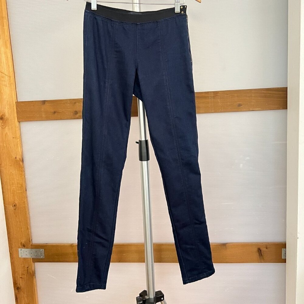Banana Republic Womens‎ Dark Indigo Side Zip Pintuck Skinny Denim Leggings Sz 28